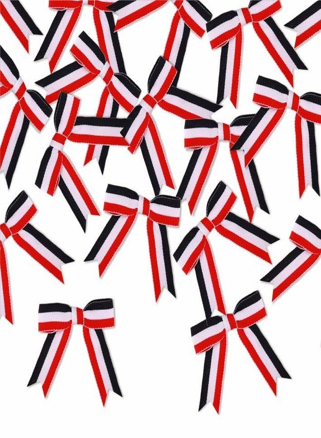 Meseey Patriotic Bows for 4th of July, 30 Pcs Red White Blue Bows with Twists Tie for Independence Day, Memorial Day Gift Wrapping, Cake Pops, Treat Bags (Red White Blue Stripe, 3 Inch x 30 Pcs) - Image 3